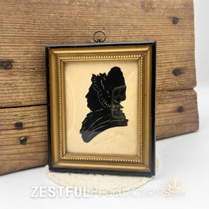 Martha Washington Silhouette Gallery Wall Mini Art Beckhard Line German Vintage Paper Cut Cameo Antique Portrait Early American Home Decor