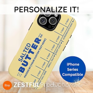 Butter Phone Case Salted Butter Tough Phone Cover Protective Case Compatible with iPhone 16 15 14 13 12 Personalized Gift Idea