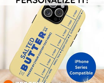 Butter Phone Case Salted Butter Tough Phone Cover Protective Case Compatible with iPhone 16 15 14 13 12 Personalized Gift Idea
