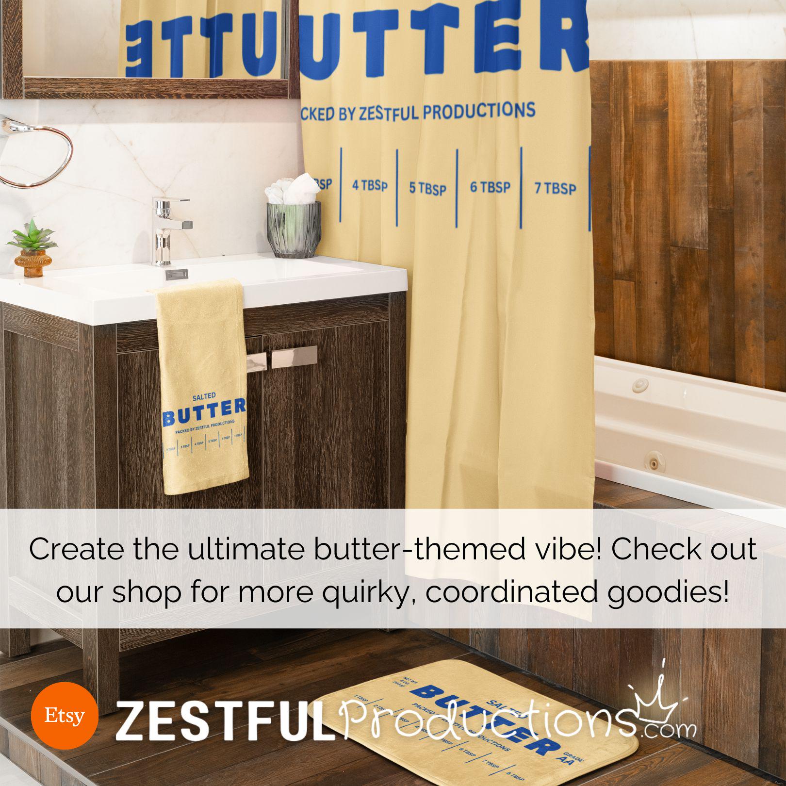 Salted Butter Bath Mat  Quirky Foodie Decor Memory Foam Comfort Chef Gift Fun Kitchen & Bathroom Housewarming and Wedding Gift