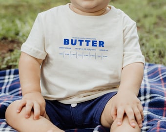 Funny Baby Tshirt Butter Theme Kitchen Humor Foodie Outfit Newborn Photo Prop Gift Shower Present Idea Unique Infant Packaging Baker Family