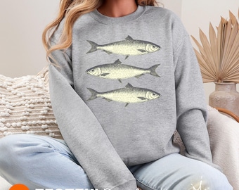 Fish Sweatshirt for Outdoorsy Women Fishing Pullover Lake Life Crewneck Nature Lover Gift for Her Cabin Life Camping Adventurer