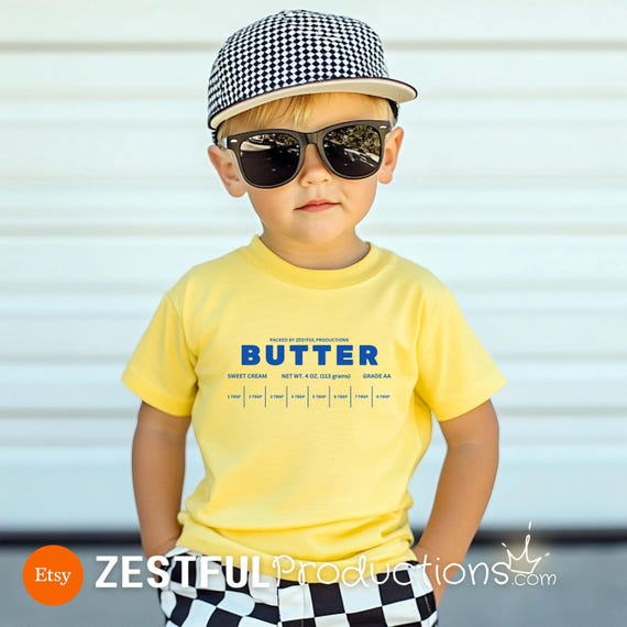 Butter Stick Label Toddler Shirt Retro Kids T-Shirt Foodie Gift Idea for Kitchen Chef Helper Sweet Cream Baking Packaging Toddler Outfit Tee