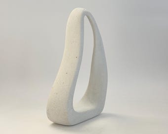 Abstract Sculpture in White — Modern Mobius-Inspired Art for Serene Home Decor