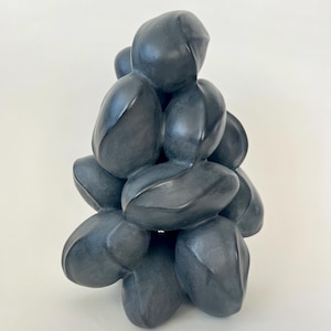 Seeds of Connection, Abstract sculpture, Organic Abstract Ceramic Sculpture – Handmade Black Art Object,  Unique Home Accent