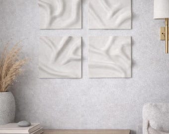 Handgefertigte Keramik Wandskulpturen - Moderne minimalistische Kunst - 4er Set