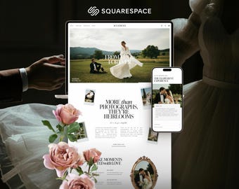 Luxury Squarespace Template for Wedding Photographers | Editorial Photography Portfolio & Coaching Website Design