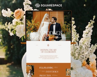 Modèle Squarespace pour organisateur de mariage | Site web portfolio et coordinateur d'événements