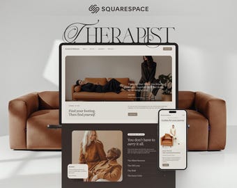 Plantilla de Squarespace para terapeutas / Sitio web minimalista y cálido para terapia / Diseño web para terapia somática y doula / Negocio de psicología