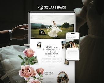 Luxury Squarespace Template for Wedding Photographers | Editorial Photography Portfolio & Coaching Website Design