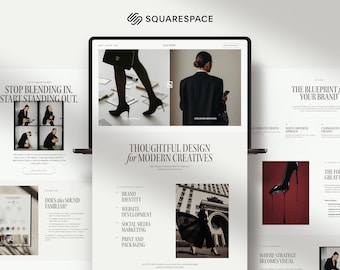 Squarespace Agency Template, Creative Studio Website, Editorial Portfolio 7.1 Theme, Premium Branding & Marketing Site