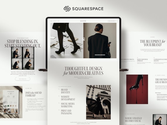 Squarespace Agency Template, Creative Studio Website, Editorial Portfolio 7.1 Theme, Premium Branding & Marketing Site