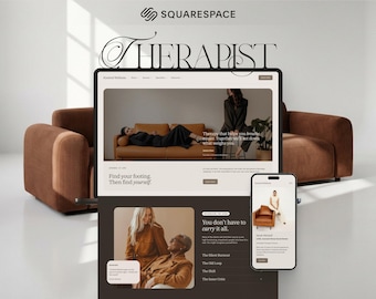 Squarespace Template for Therapists | Warm Minimalist Counseling Website | Somatic Therapy & Doula Web Design | Psychology Business