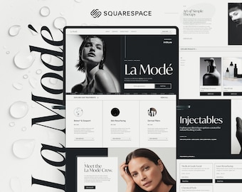 Plantilla Squarespace para Medspa / Sitio web de reservas para clínicas de inyecciones de lujo, cuidado de la piel y spas