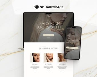 Luxury Medspa Squarespace Theme | Airy Salon and Spa Studio Website Design