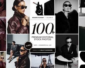100+ Editorial Stock Photos for Entrepreneurs | Modern Business Woman Images | Minimalist Branding Content | PLR MRR Commercial Use