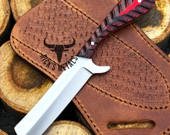 Handmade Cowboy BULL CUTTER Knife with Pancake Sheaths, Bull Cutter Knives, Cowboy Knives, Hunting Knives, Bull Cutters Gift for Husband USA