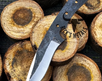 Drop Point 8&quot; HAND FORGED BLANK Blade, Hunting Blank Knife, Camping Knives, Blank Blades, Full Tang Blank Knives Gift for Husband /Boyfriend