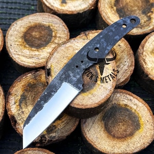 Handgeschmiedete Wharnriff Blank Klinge aus Kohlenstoffstahl, Jagdmesser, Messerherstellungsmaterial, Messerzubehör, Campingmesser Geschenk USA