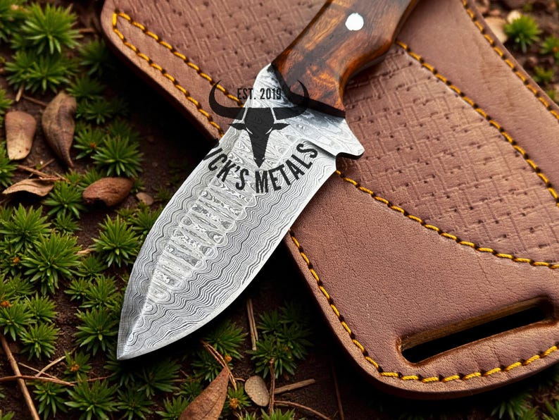 Beautiful Damascus Steel Ladder Pattern Blade