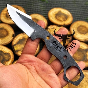 Hand Forged Finger Hole Skinner Knife Blank Blade, Camping Knife, Blank knives, Blank Blades, Handmade Knives, Knife Making Supplies for Men