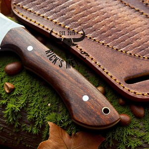 Ergonomic Rosewood Handle Knife With Horizontal Sheath