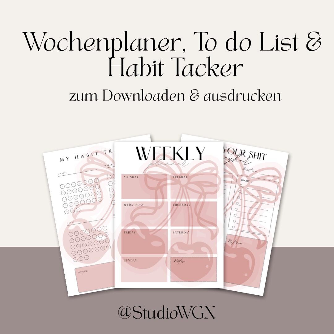 Minimalist Weekly Planner & Habit Tracker | Printable Planner Set ...