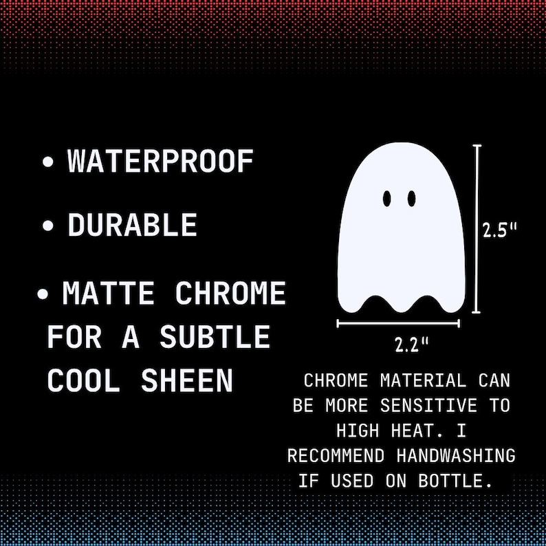 Vaporwave Glitch Ghost Sticker, 3D Retro Ghost Stickers, Cyperpunk Ghost Sticker