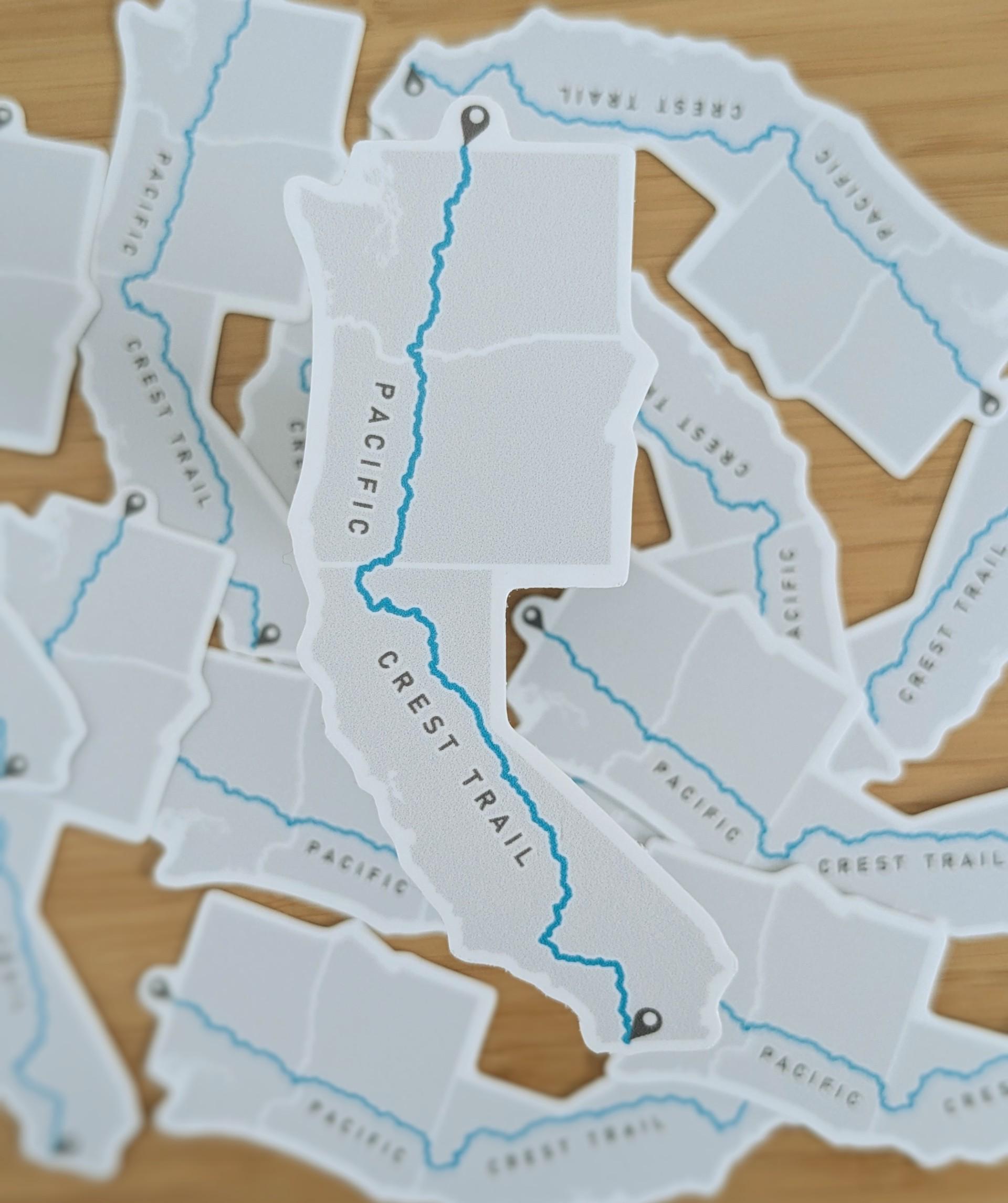 Pct Sticker Pacific Crest Trail Sticker: PCT Sticker, Map of Pacific Crest Trail ...
