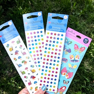 Mrs. Grossman&#39;s Multi Micro Stars, Mrs. Grossman&#39;s Petite Snails, Sandylion Ladybugs, Hallmark Glitter Butterflies, Unopened Stickers New