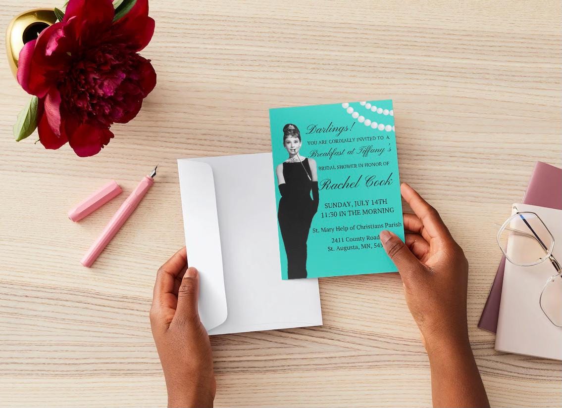 Editable Breakfast at Tiffanys Invitation - Etsy