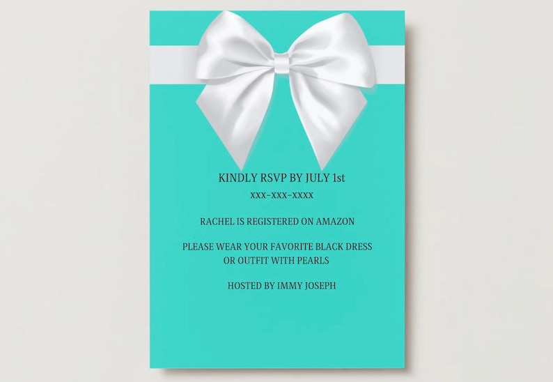 Editable Breakfast at Tiffanys Invitation - Etsy