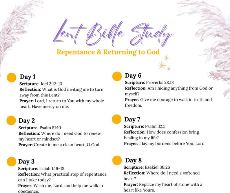 40 Day Lent Bible Study Printable for Women | Christian Lent Devotional ...