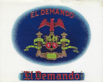Etiqueta original de caja de cigarros vintage años 30 - El Demando