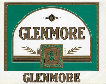 Etiqueta original de caja de puros vintage, década de 1920 - Glenmore