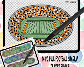 Football  full stadium clipart bundle 14 11 inch files included - 300 DPI