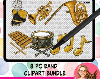 Band clipart bundle 8 11 inch files included  - 300 DPI
