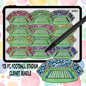 Football stadium clipart bundle 13 11 inch files included - 300 DPI
