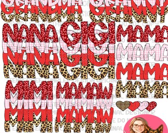 Mama Gigi Nana Mamaw Mimi Grandma Granny names clipart bundle (2026) - 32  11 inch files  - 300 DPI