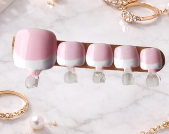 Press On Toenails, Reusable Toe Nails, Easy At-Home Pedicure for Sandals, Vacation, Busy Moms