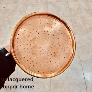 Solid brass unlacquered rain shower head, vintage handmade round shower head, suitable for outdoor use, solid copper rain shower head