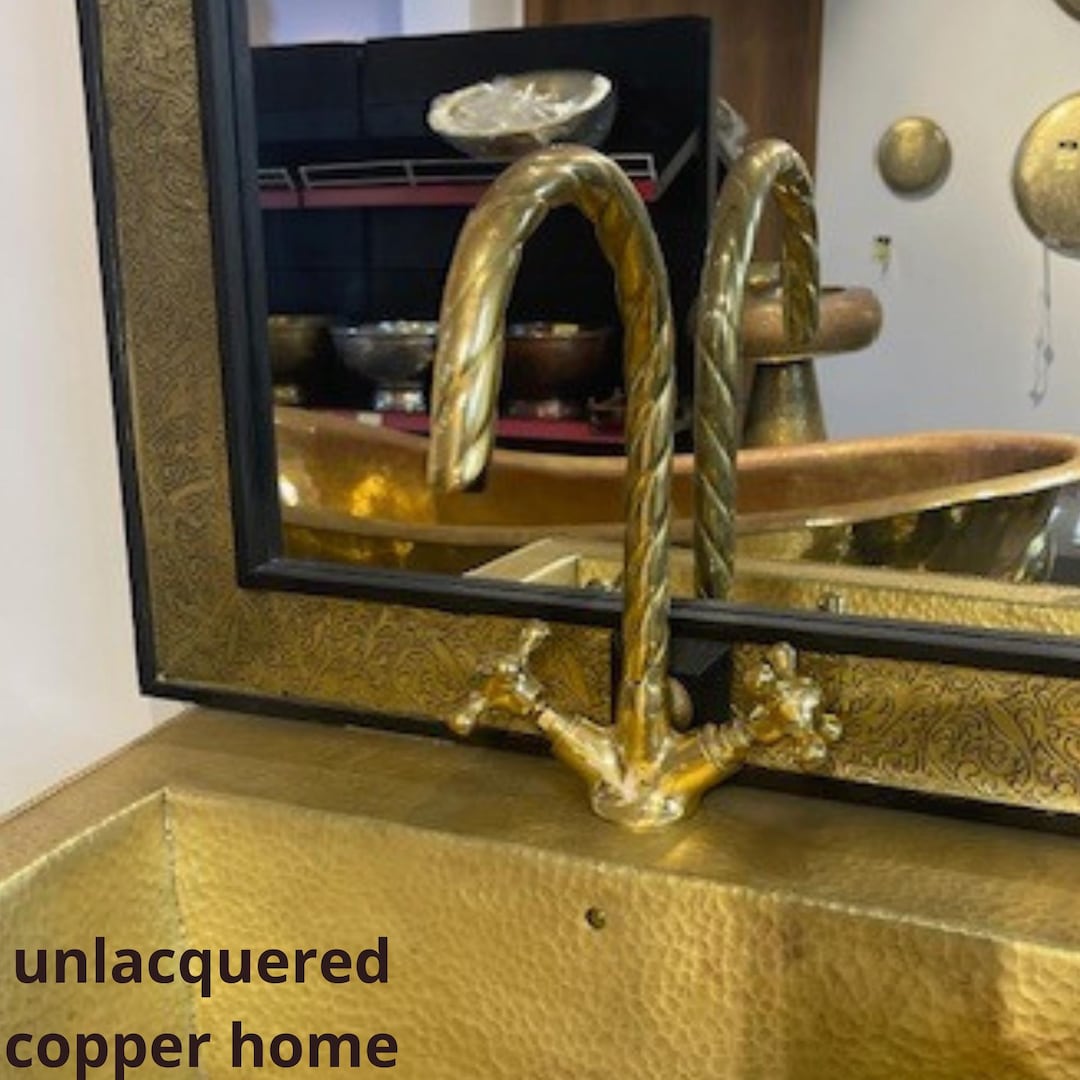 Handmade Copper Bathroom Sink Faucet, Single Hole Bathroom Faucet ...