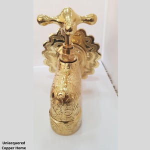 Solid Brass Wall Faucet, Brass Water tap, Water Spigot , Antique garden tap , Wall Mounted brass faucet, garden tap.