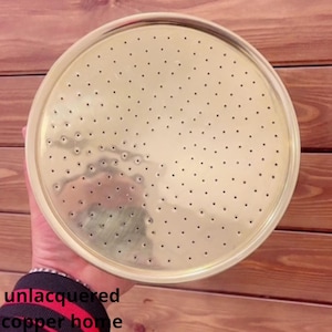 Solid unlacquered brass rain shower head, vintage handmade round shower head, suitable for outdoor use, solid copper rain shower head.