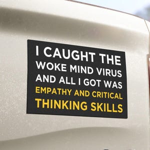 Woke Mind Virus Car Magnets, Funny Anti-MAGA Gift, Anti Trump, Great for a Democrat, Leftist, Socialist, Progressive, Liberal, Activist