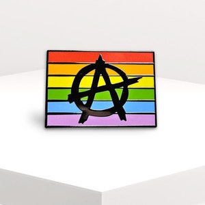 Anarchy Pride Flag Pin, Be Gay Do Crime, Queer Enamel Pin, LGBTQ Gifts, Place on Jacket, Backpack, Hat, Wear to Pride or Protest Marches