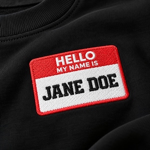 Sweat-shirt brodé Jane Doe, écusson « Bonjour, je m’appelle », pull féministe, soutien aux victimes de viol, cadeau pour militante des droits des femmes