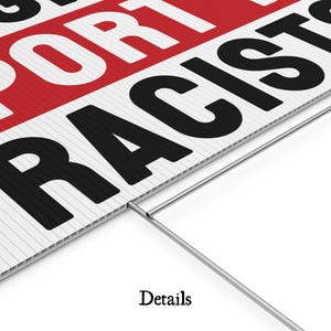 Keep the Immigrants Deport the Racists Yard Sign, Human Rights, Anti Fascist, Anti Trump, Leftist Lawn Sign, Gift for a Democrat, Socialist image 3