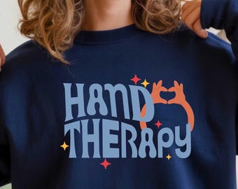 Camiseta retro de terapia de manos, camiseta de terapia ocupacional, sudadera de fisioterapeuta, regalo de agradecimiento para maestros, maestro de educación especial, camiseta de rehabilitación