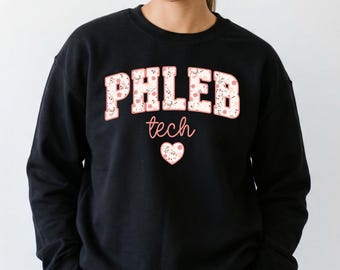 Roses Pattern Phlebotomist Shirt, Phleb Tech Sweatshirt Gift, Phlebotomy Technician Tshirt, Certified Phlebotomist Crewneck, PBT gift
